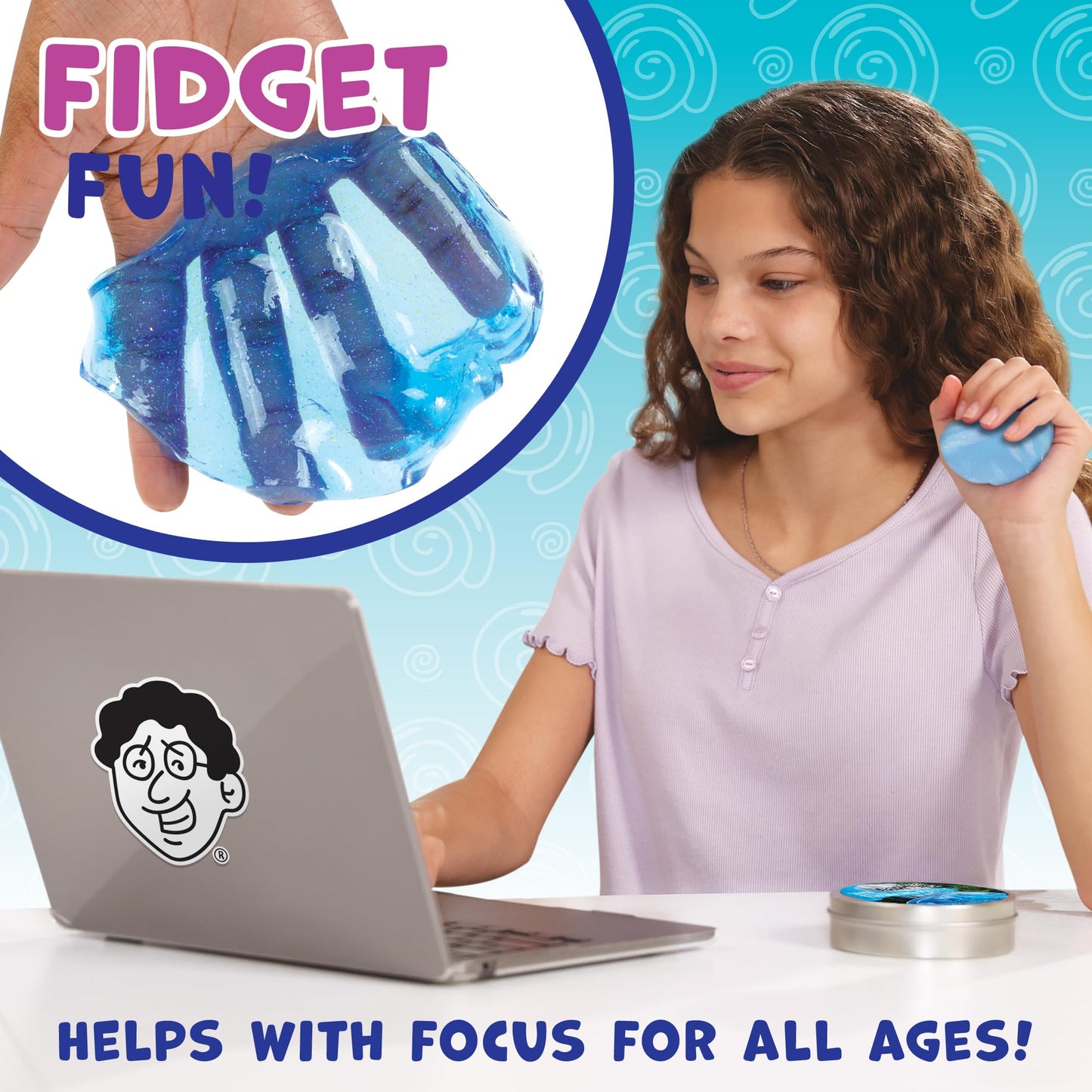 Crazy Aaron's Transparent Thinking Putty - 4" Falling Water Liquid Glass See Through Putty Tin - 90 Grams, Never Dries Out - Made in USA