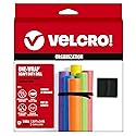 VELCRO Brand ONE-WRAP Bundling Ties - Reusable Fasteners for Keeping Cords and Cables Tidy - Cut-to-Length Roll, 25ft x 3/4in, Black
