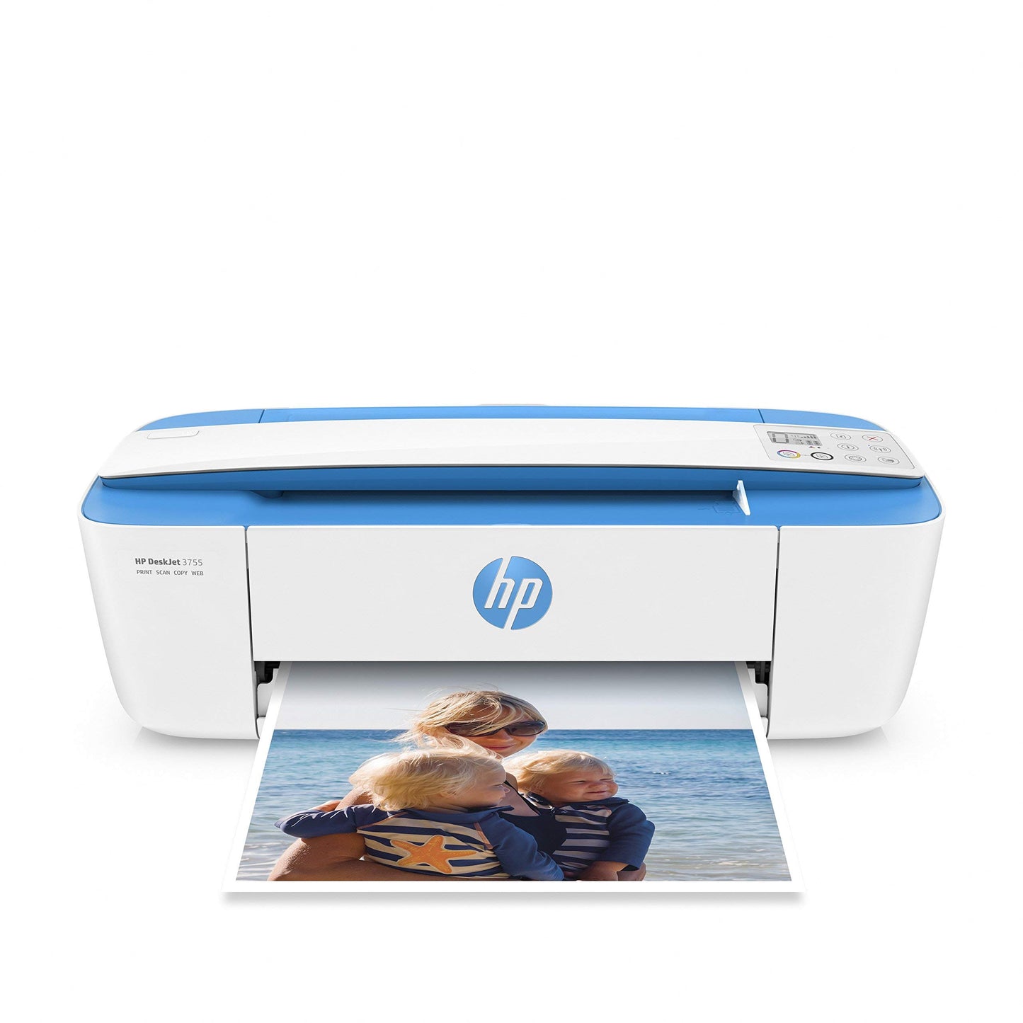 HP DeskJet 3755 Compact All-in-One Wireless Printer with Mobile Printing, HP Instant Ink & Amazon Dash Replenishment ready - Blue Accent (J9V90A)