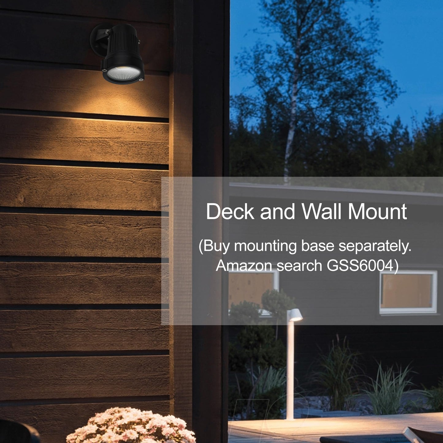 J.LUMI GSS6005 Outdoor Plug-in LED Spotlight - 5W 450LM Warm White 3000K, IP65 Waterproof Landscape Spotlight with Ground Stake, Metal, 3ft Cord, 120V
