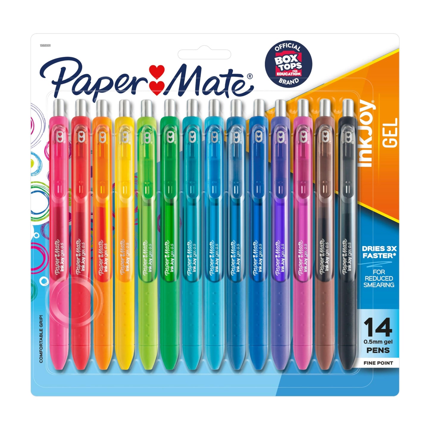 Paper Mate InkJoy Gel Pens, Fine Point (0.5mm), Assorted Colors, 14 Count - Back to School, Teacher Supplies, Writing, Journaling
