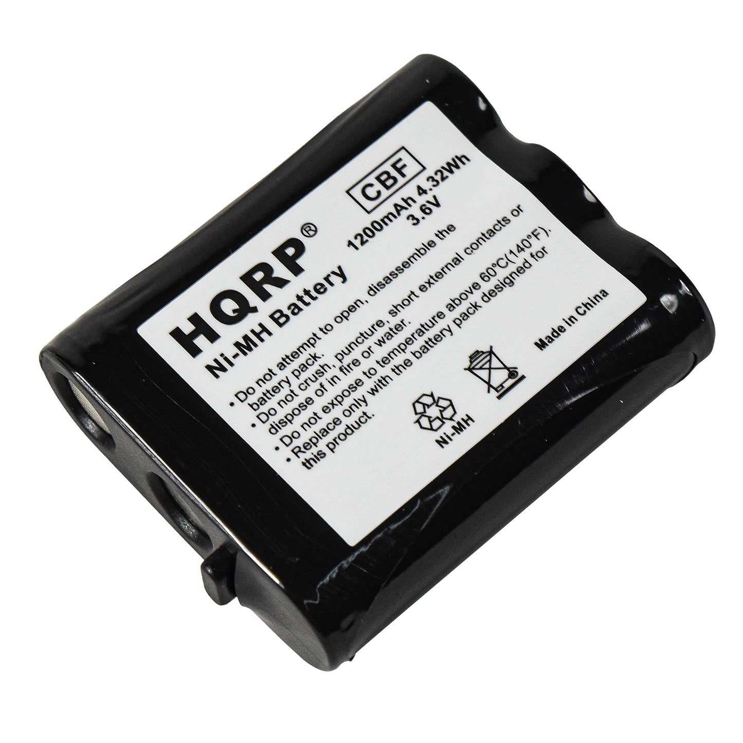 HQRP Phone Battery Compatible with Panasonic HHR-P402 HHR-P402A KX-TG2970B KX-TG5100 KX-TG5100M KX-TG5110M KX-TGA270S KX-TGA273S KX-TGA510M Cordless