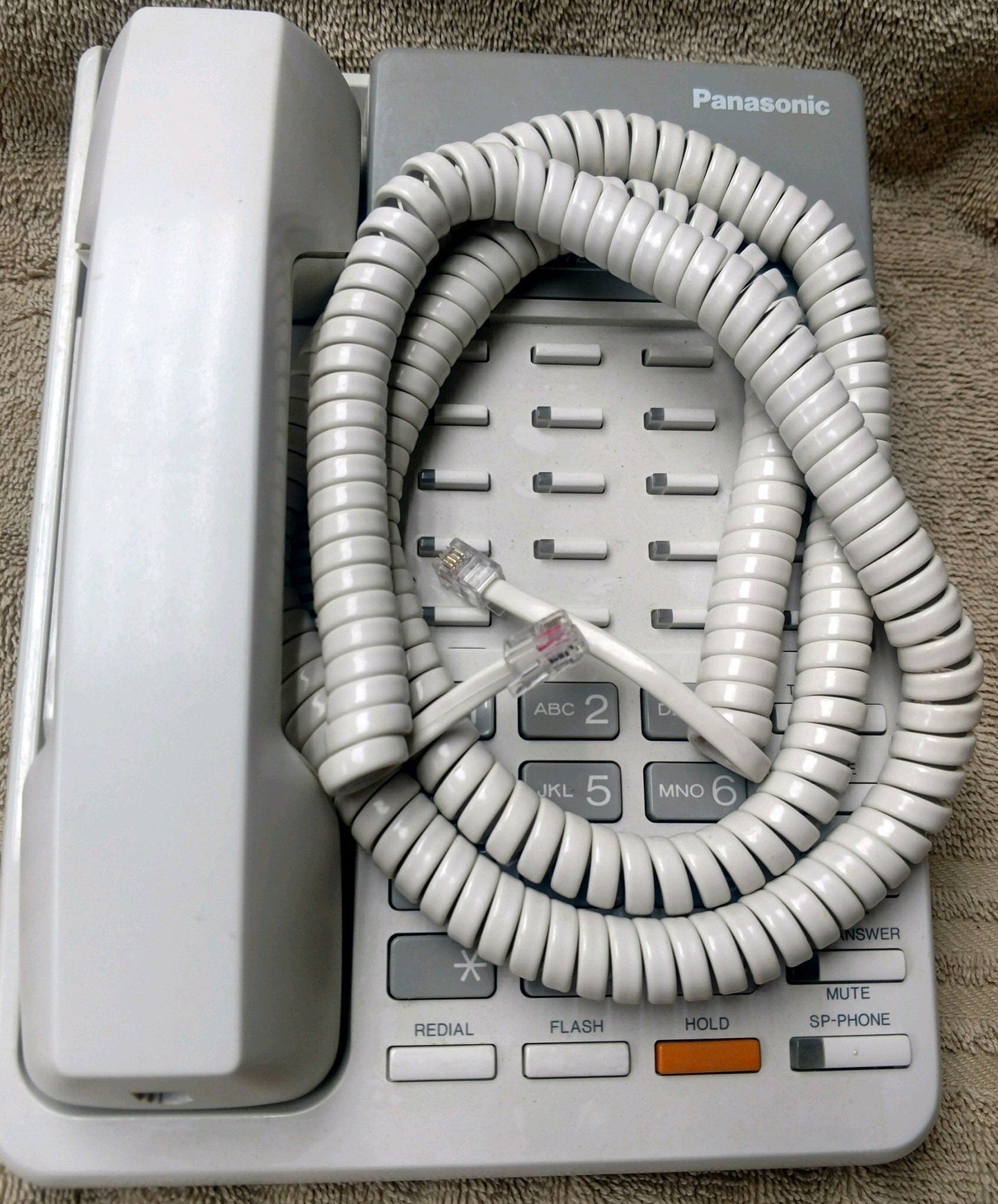 DIY-BizPhones Off White 25 Ft Handset Cord Compatible with Panasonic Phone KX T7000 TS TSC Series T7020 T7030 T7050 T2335 T2355 T2365 TS105 TS108