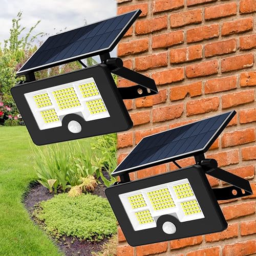 ivSunTEK Solar Wall Lights Outdoor, 2 Pack, Medium