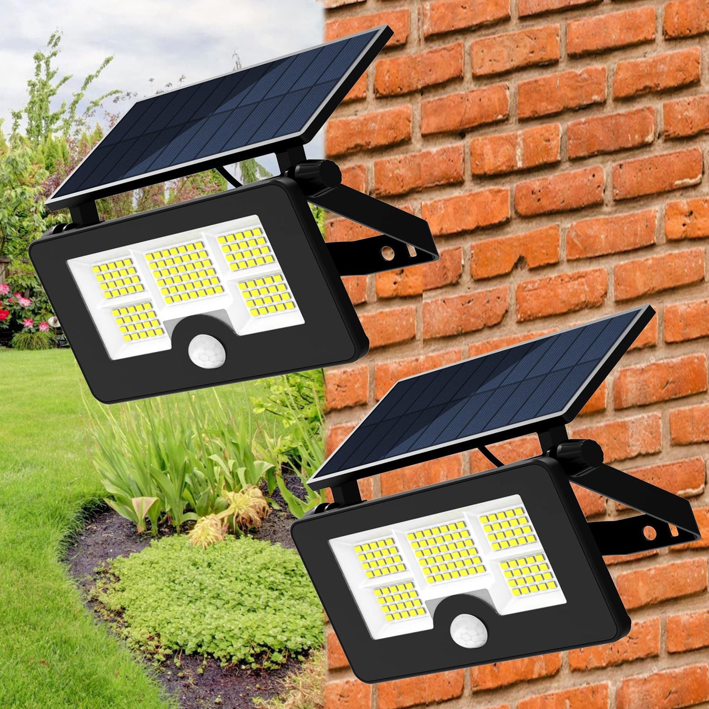 ivSunTEK Solar Wall Lights Outdoor, 2 Pack, Medium