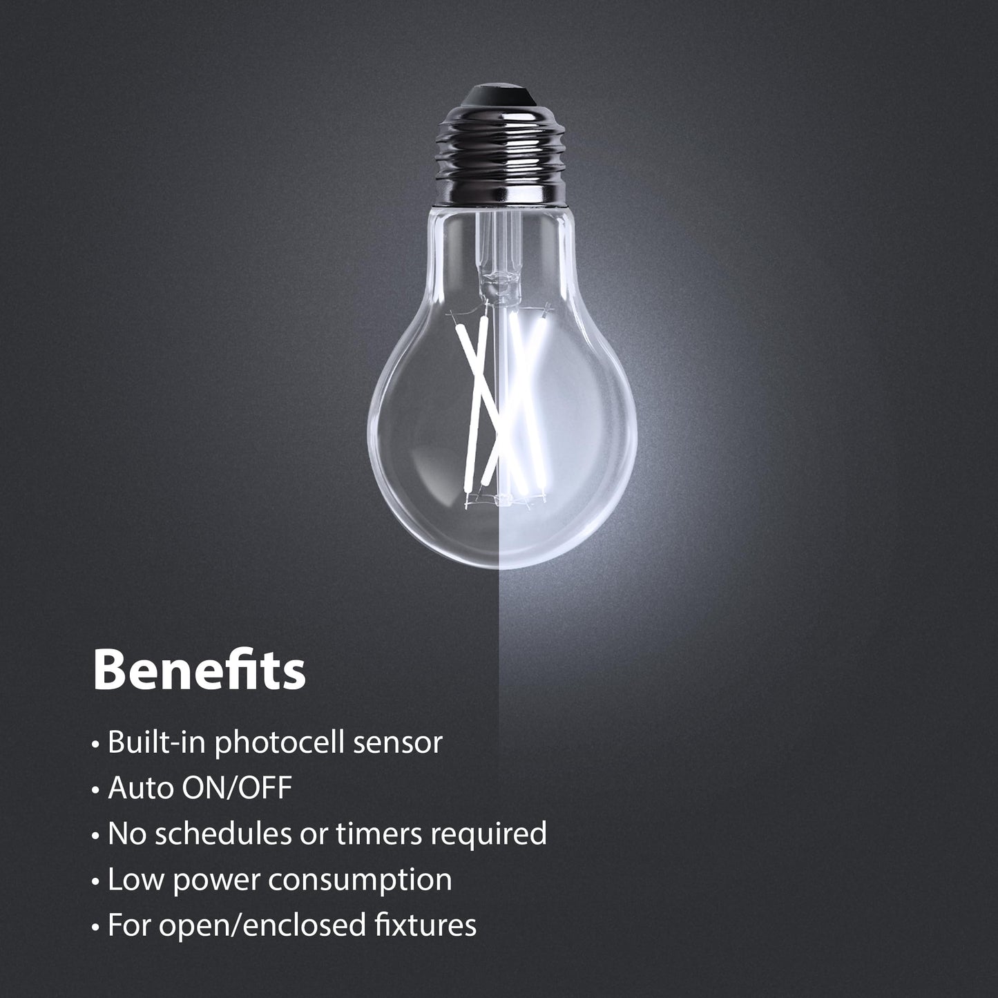 Feit Electric A19 LED Built-in Dusk to Dawn Sensor Intellibulb, 60W Eq