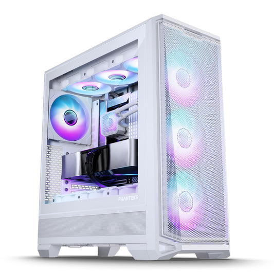 Phanteks Eclipse G400A ATX Mid-Tower Computer Case, PC Case with Tempered Glass Side Panel, RGB Gaming Chassis, 4 x 140mm Fans Pre-Installed (White)