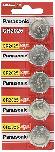 Panasonic CR2025-5 CR2025 3V Lithium Coin Battery (Pack of 5)