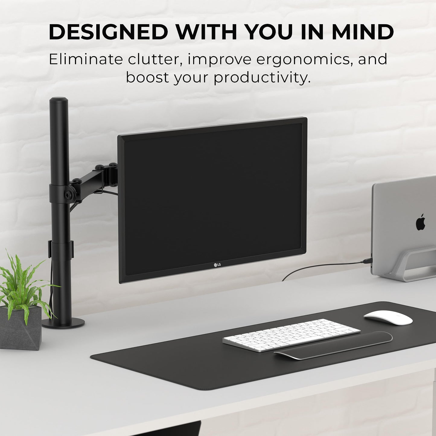 HumanCentric VESA Mount Adapter Compatible with LG Monitors 24MP58VQ, 24MP58VQ-P, 24MP59HT, 24MP59HT-P, and 24MP60VQ, Mounts Monitor to VESA Stand