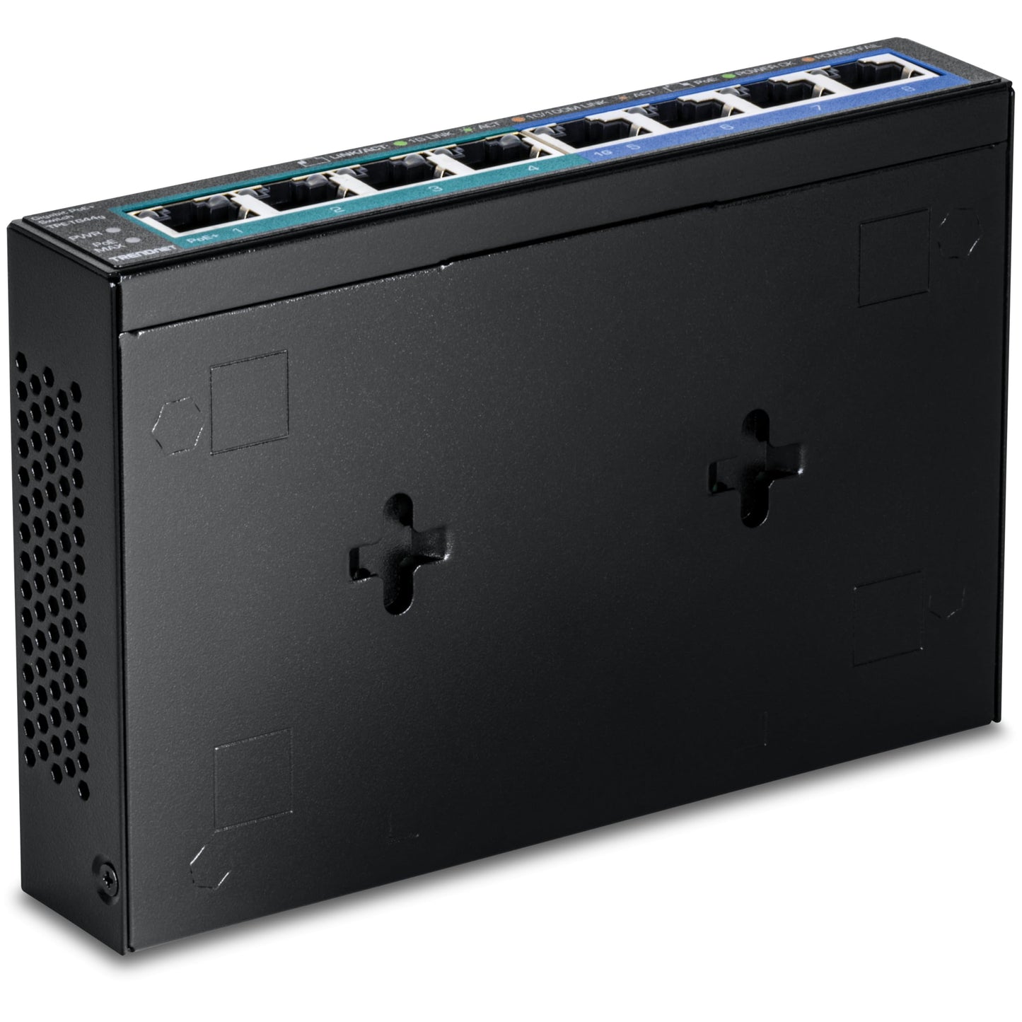 TRENDnet 8-Port Gigabit GREENnet PoE+ Switch, TPE-TG44G, 4 x Gigabit PoE/PoE+ Up to 30 W/Port, 4 x Gigabit, 61 W Power Budget, 16 Gbps Switch