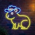 Capybara Neon Sign, Cute Cowboy Hat Capybara Led Light Animals Wall Decor Artled Bar Night Lights Backdrop Lights Led Business Signs Creative Neon Usb