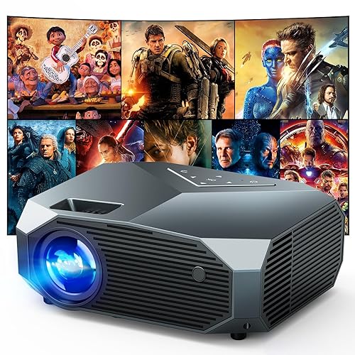 YOWHICK 4K Projector with WiFi and Bluetooth, Native 1080P Outdoor Movie Projector, Smart Video Projector, 50% Zoom/400" Display, Compatible