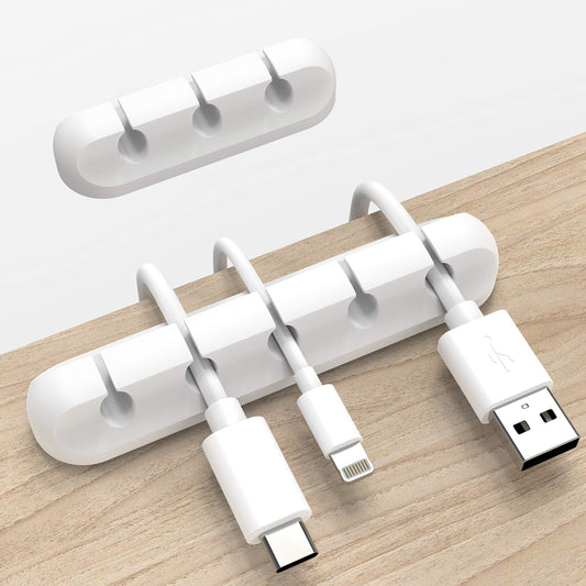 INCHOR White Cable Clips, Cord Organizer Cable Management, Cable Organizers USB Cable Holder Wire Organizer Cord Clips, 2 Packs Cable Straps for Desk