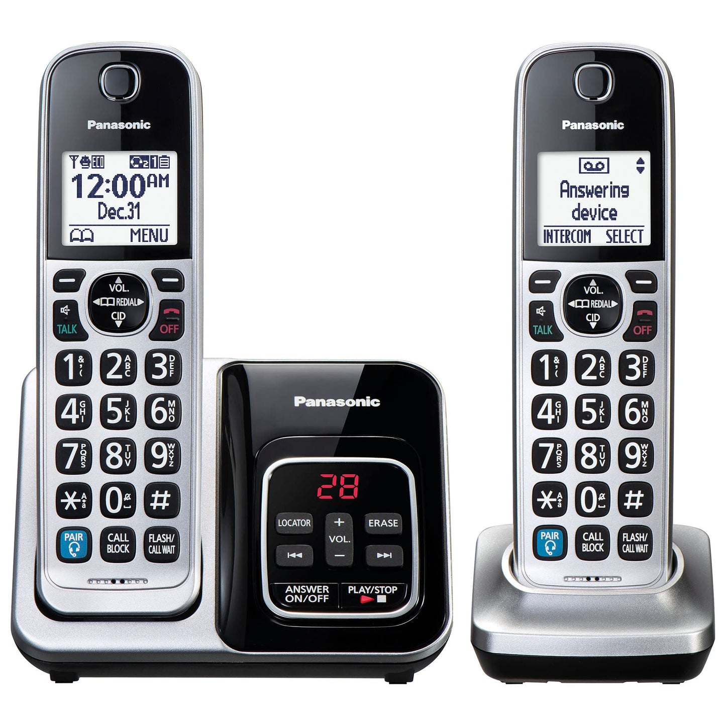 Panasonic Expandable Cordless Phone System, Bluetooth Pairing for Wireless Headphones and Hearing Aids, Smart Call Block, Bilingual Talking Caller ID
