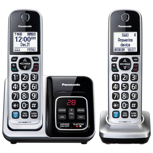 Panasonic Expandable Cordless Phone System, Bluetooth Pairing for Wireless Headphones and Hearing Aids, Smart Call Block, Bilingual Talking Caller ID