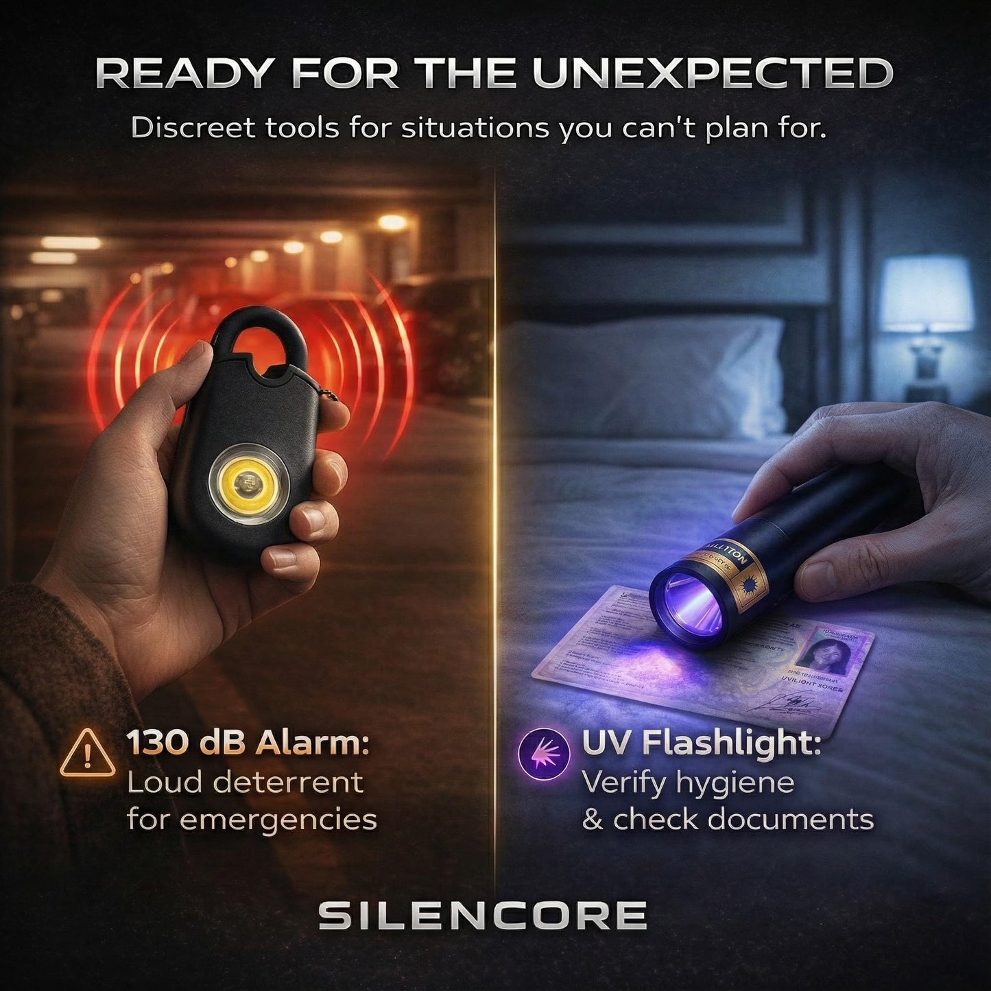 Hidden Camera Detector by Silencore - Travel Privacy Protection Kit for Hotels & Airbnb, Office | Spy Camera Detection, GPS Tracker Detector, USB Data