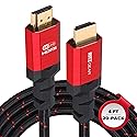 Ritz Gear 4K HDMI 2.0 Cable 4 ft. [20 Pack] 18 Gbps Ultra High Speed Braided Nylon Cord & Gold Connectors - 4K@60Hz/UHD/3D/2160p/1080p/ARC & Ethernet.