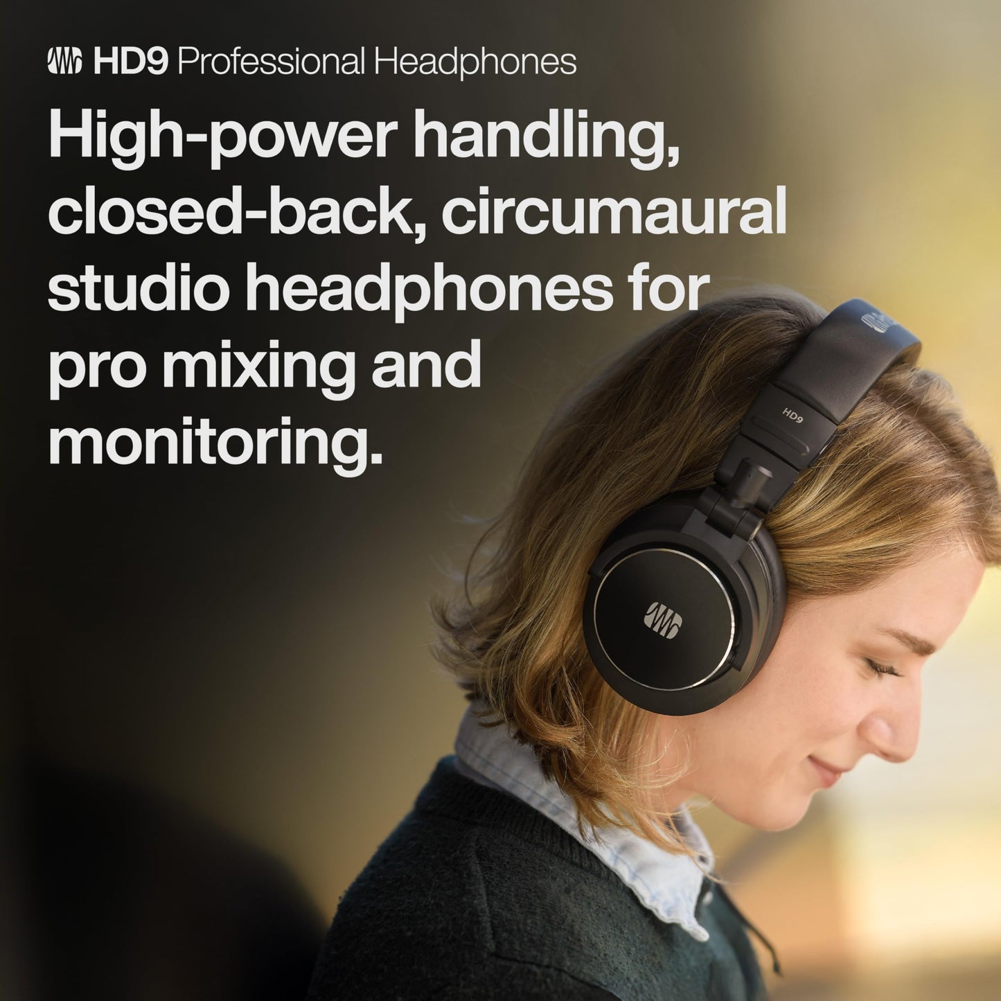 PreSonus HD9 Professional Monitoring Headphones - High-Power Handling, Closed-Back, Circumaural Acoustic Design Studio Recording Headphones…