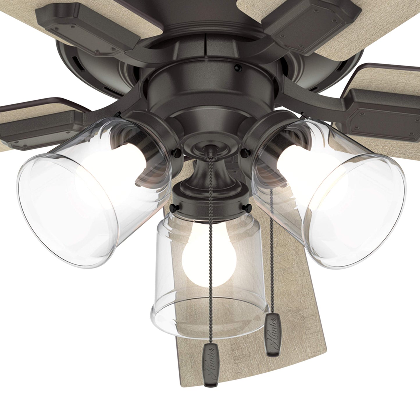 Hunter Fan 52 inch Casual Noble Bronze Finish Indoor Ceiling Fan with 5-Blades & LED Lights (Renewed)