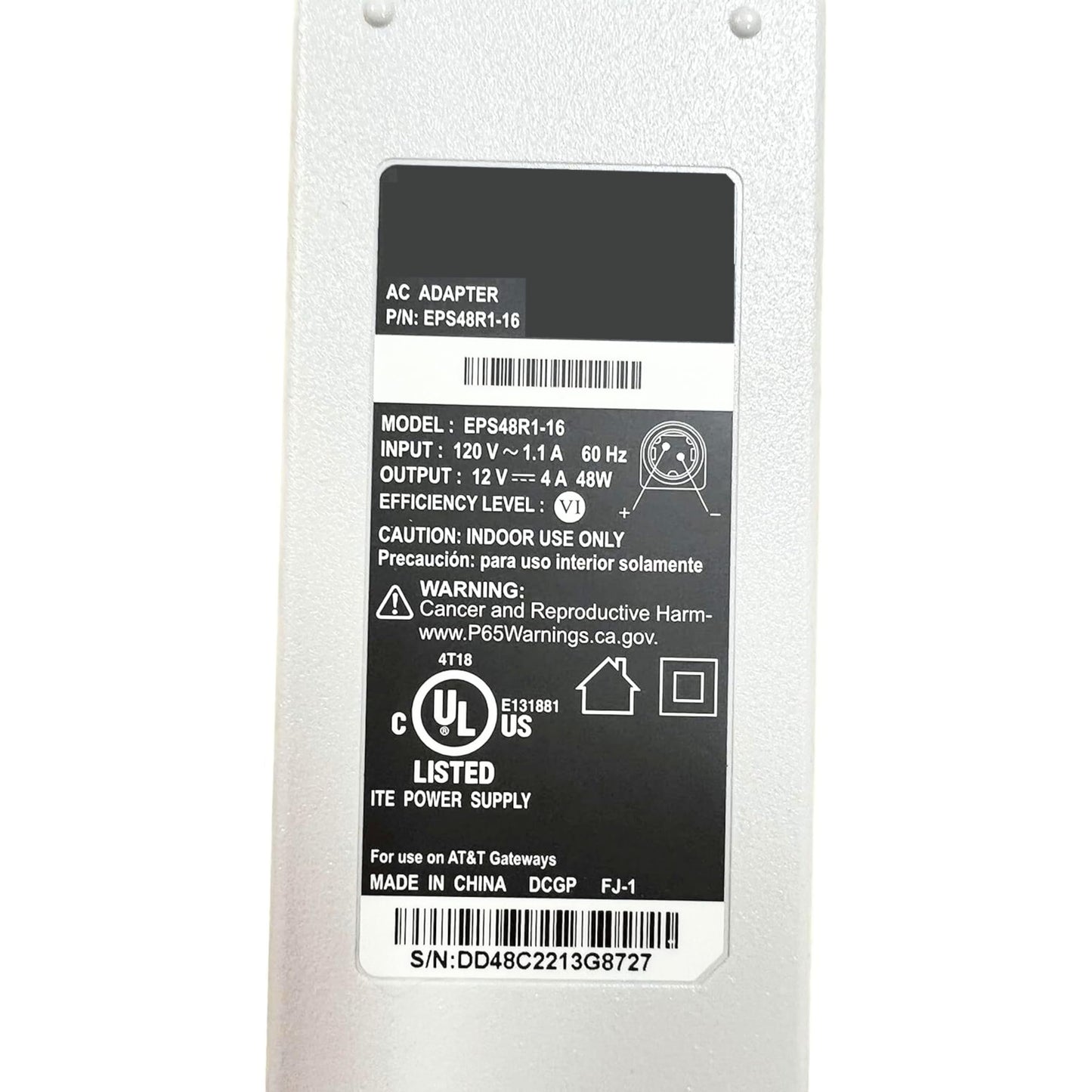 Buck DirecTV AT&T Model EPS48R0-16 / EPS48R1-16 Replacement AC Adapter for AT&T Fiber Modem BGW-320, Genuine Power Supply Unit with 12V-3.5A 48W…