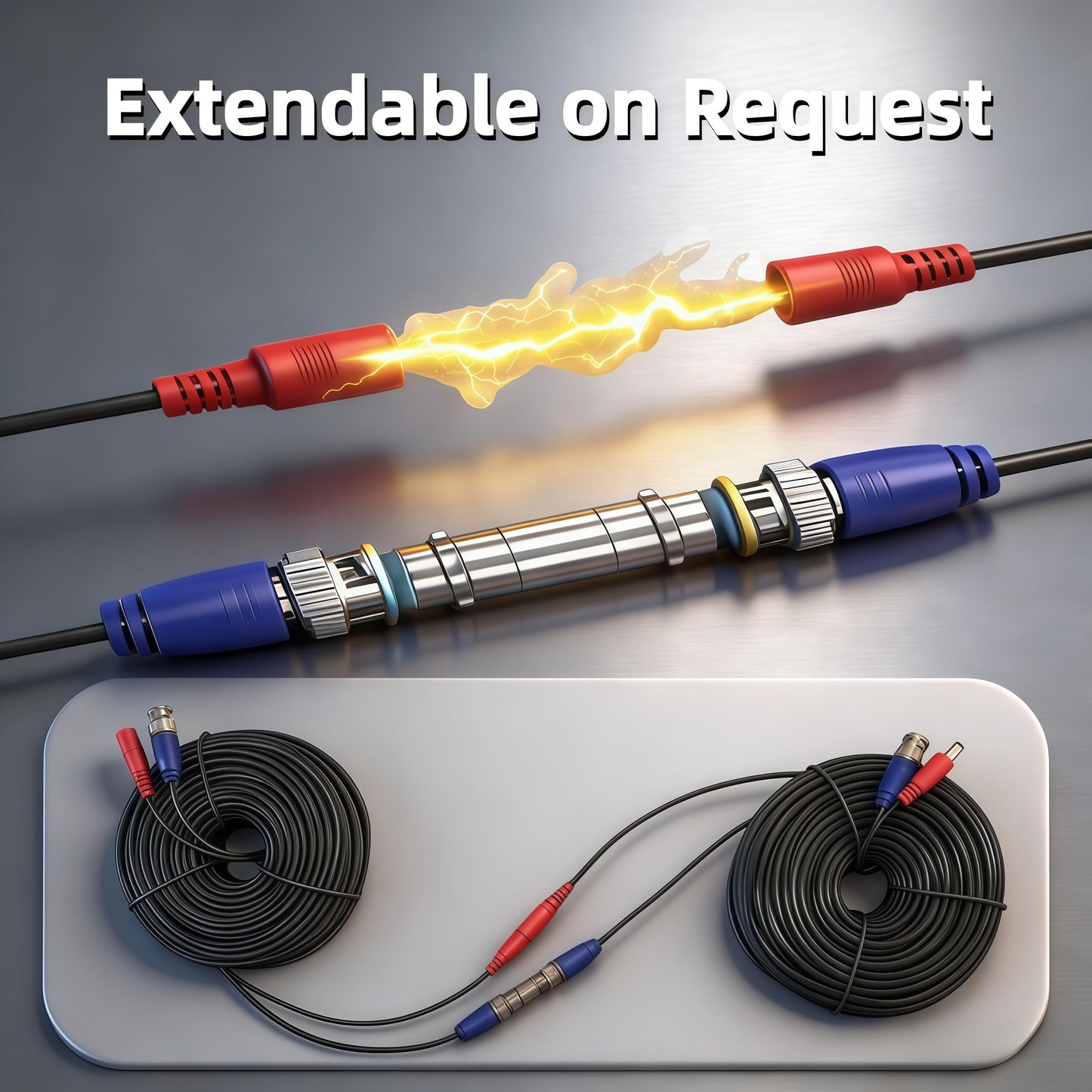 LETONDA BNC Video Cable - 4mm Thickened Upgraded Version A Safer More Reliable Integrated BNC Video Power Extension Cable for Security Camera CCTV