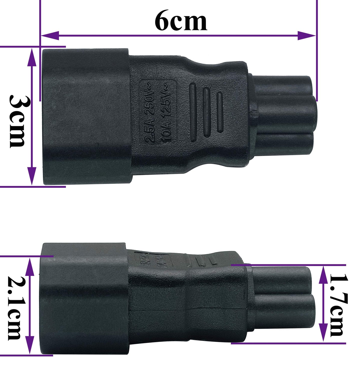 AAOTOKK IEC 320 C14 to C5 AC Adapter, 10A 125V IEC 3Pole Male to Mickey Mouse 3Pole Female Power Adapter,C5 to C14 AC Converter for Mickey Mouse…