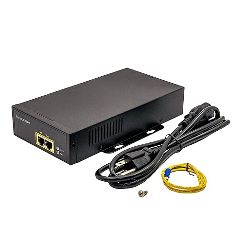 Poe Texas PoE Injector - 802.3bt PoE++ Single Port Power Over Ethernet Injector - Active PoE Adapter with 55V 95W Output - 10/100/1000 Gigabit Data