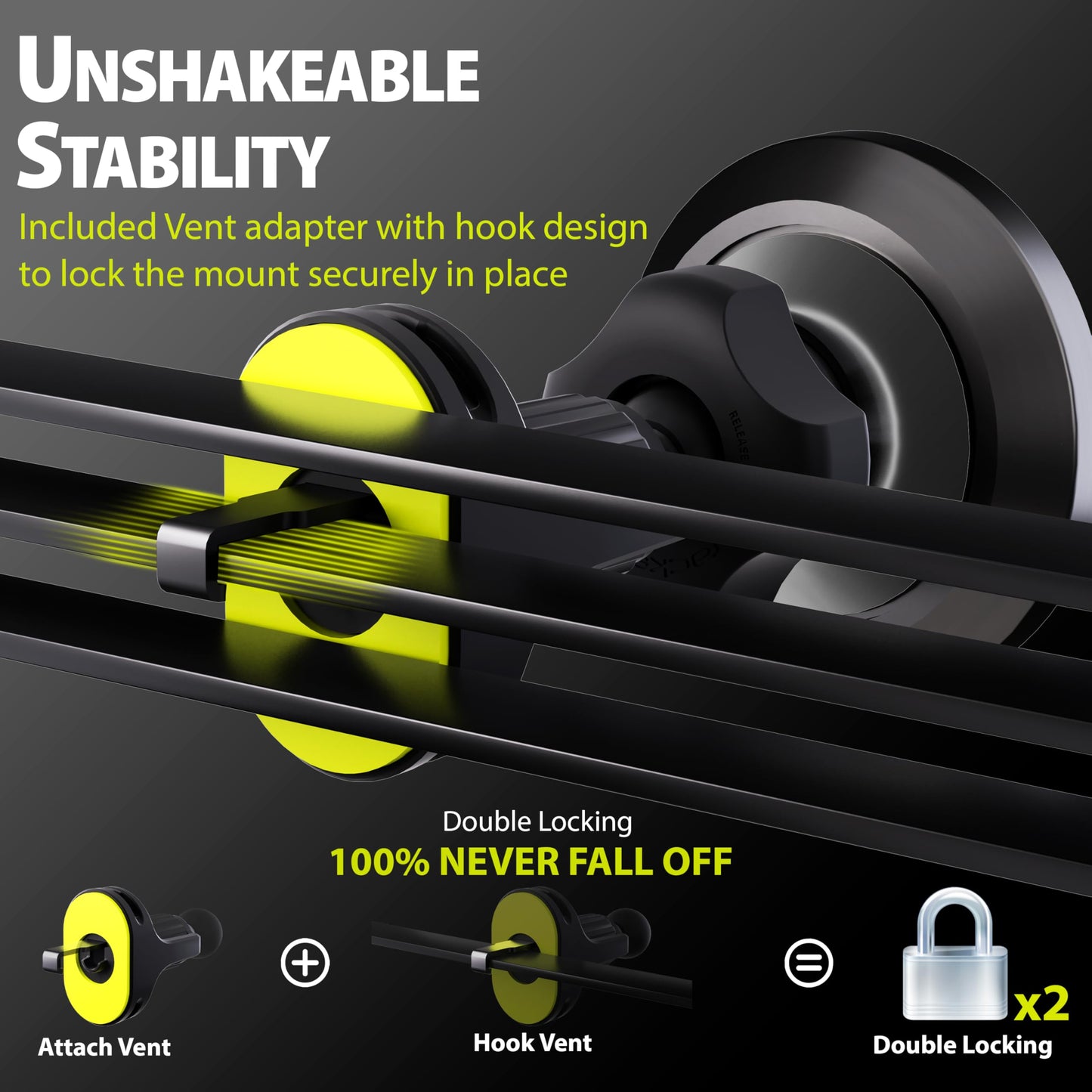 Bracketron Grip-iT Universal Smartphone Air Vent Car Mount Phone Holder Hands Free iPhone X 8 Plus 7 SE 6s 6 5s 5 4s Samsung Galaxy S9 S8 S7 S6 S5