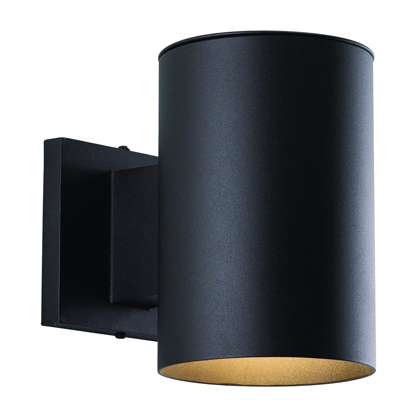 VAXCEL Chiasso Modern Outdoor Porch Light, 5" W x 7.25" H Black Cylinder Wall Sconce, Waterproof Dark Sky Wall Light for Porch, Patio, Deck, or Front
