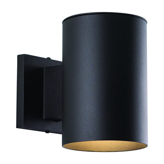 VAXCEL Chiasso Modern Outdoor Porch Light, 5" W x 7.25" H Black Cylinder Wall Sconce, Waterproof Dark Sky Wall Light for Porch, Patio, Deck, or Front