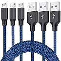 Micro USB Cable, 3Pack 6FT Android Charger Cord Long Braided Sync Fast Charging Cables Compatible with Samsung Galaxy S6 S7 Edge, Android Phone -Blue