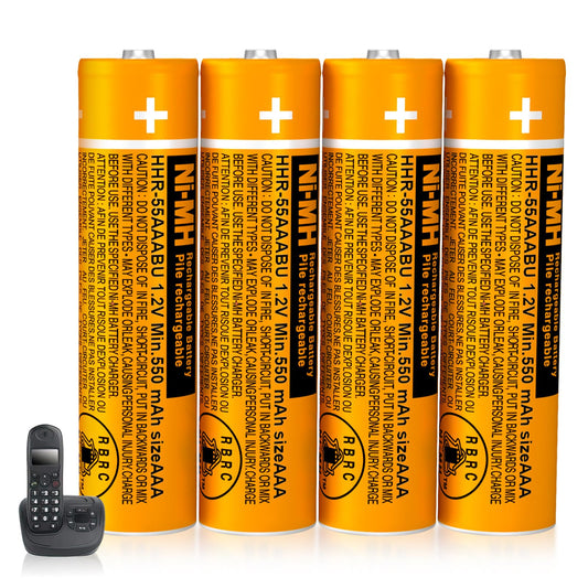 BENNTOP NI-MH AAA Rechargeable Batteries for Panasonic Cordless Phones,1.2V 550mah HHR-55AAABU 4-Pack Rechargeable AAA Battery for Phone,Remote