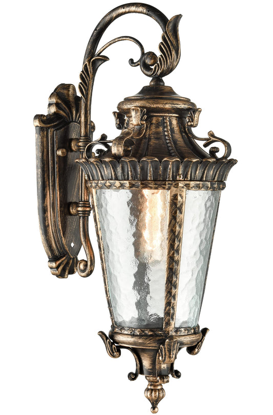 SAMTEEN Vintage Bronze Outdoor Wall Light Fixtures with Water Glass Shade 21-Inch Exterior Wall Sconce Waterproof Aluminium Wall Lantern Outside Porch