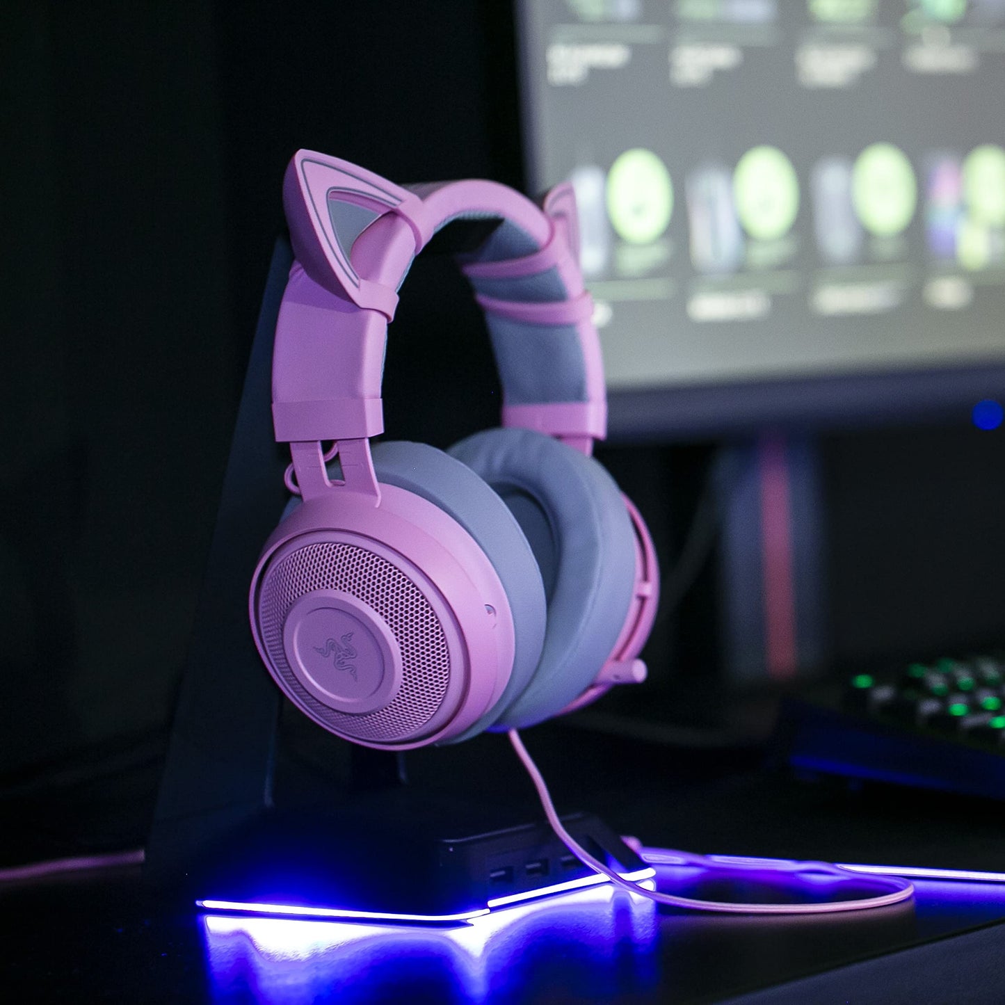 Razer Kitty Ears for Kraken Headsets: Compatible with Kraken 2019, Kraken TE Headsets - Adjustable Strraps - Water Resistant Construction - Quartz…