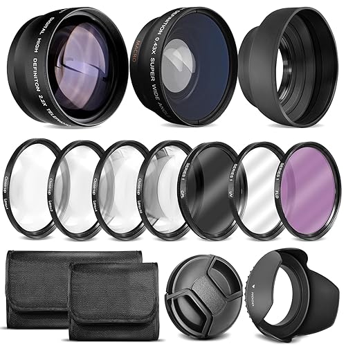 Ultra Deluxe Lens Kit for Canon Rebel T3, T5, T5i, T6, T6i, T7, T7i, EOS 80D, EOS 77D Cameras with Canon EF-S 18-55mm is II Lens - Includes: 7pc 58mm