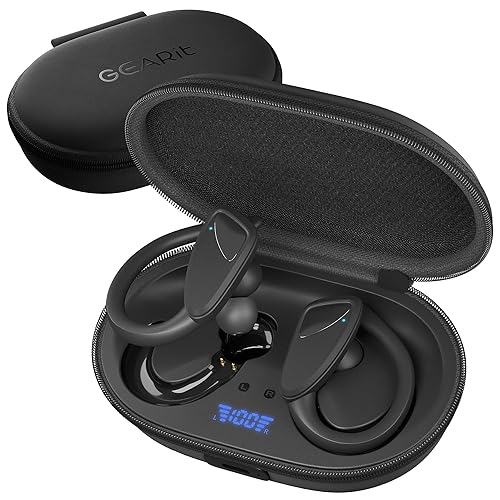 GEARit Sport Hook True Wireless Earbuds Compatible with iPhone & Android - 23H Playtime - IPX7 Water Resistant & Sweatproof - Secure Fit 5.4…