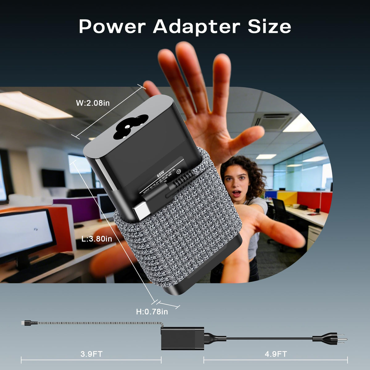 WZXHU 65W USB C Laptop Charger Compatible with HP Spectre,Envy,Elitebook x360,Omnibook,Pavilion,Chromebook,Elite x2,Zbook,ProBook,Dragonfly Fast