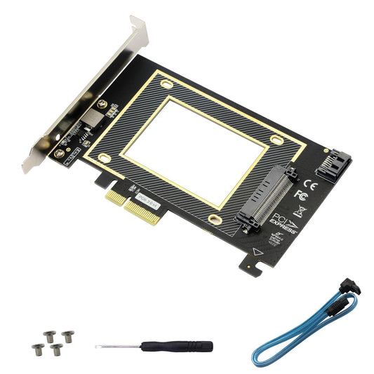 U.2 to PCIE Expansion Card?SFF 8639 to PCIE 3.0 x4 Riser Card,PCI-E 3.0 X4 SATA Adapter,for 2.5" U.2 NVME SSD and 2.5" SATA SSD.