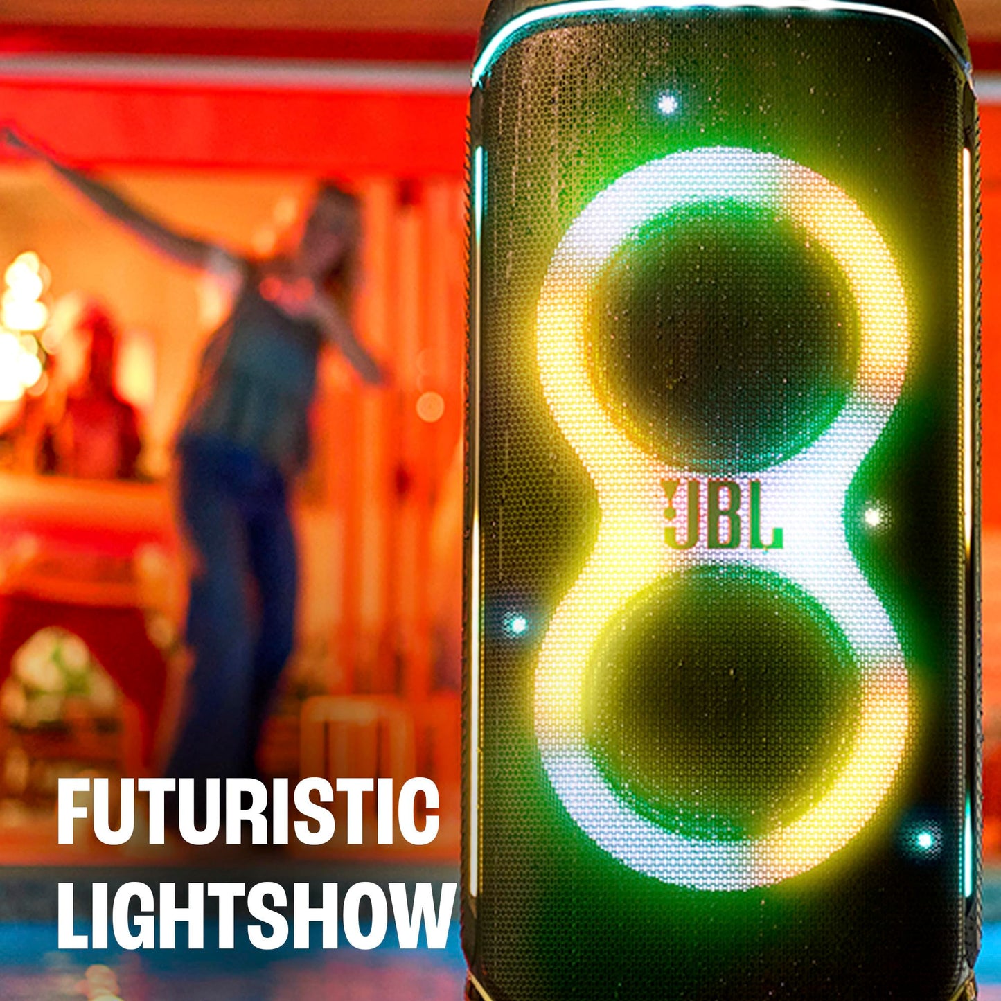JBL PartyBox 720 - Loudest Battery-Powered Party Speaker with Superior Pro Sound and a Futuristic lightshow, Up to 15 Hours Playtime & IPX4 Splash