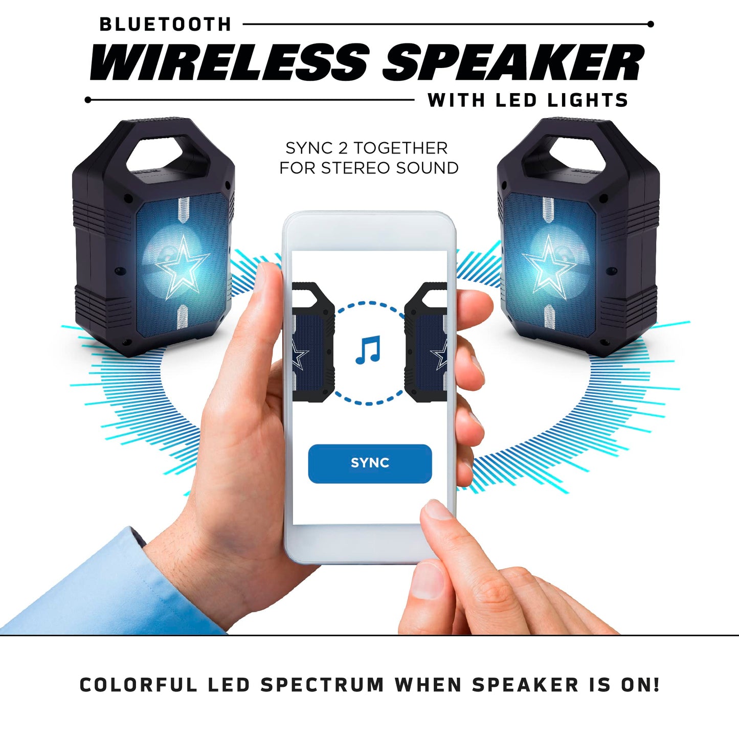 SOAR NFL ShockBox XL LED Wireless Bluetooth Speaker, Seattle Seahawks