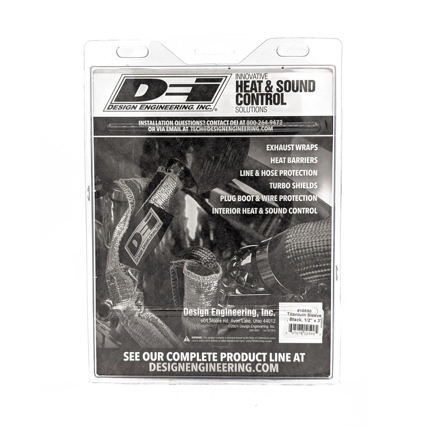 Design Engineering 10590 Black Titanium 0.5" ID x 36" Protect-A-Sleeve with LR Technology