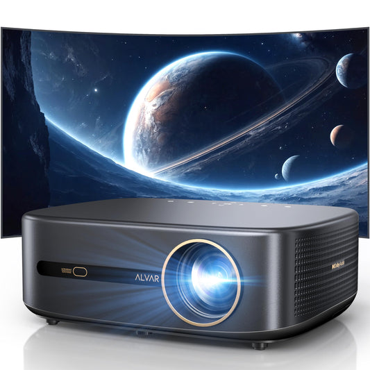 [1200 ANSI & Audio by dbx-tv] Alvar Projector with WiFi 6 and Bluetooth, 30W Speakers, Built in NetfIix App & DoIby Audio Outdoor Proyector, Auto
