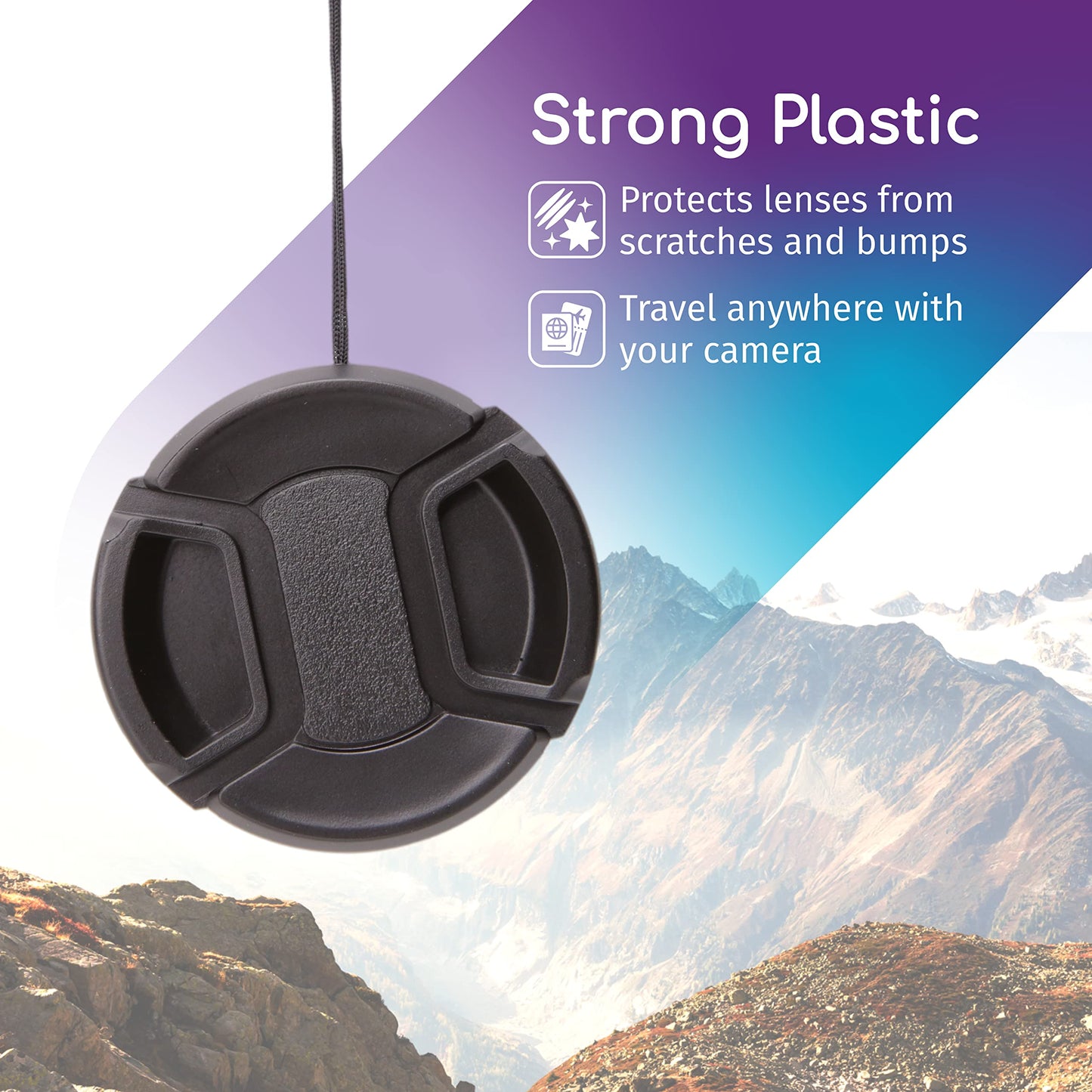 CamDesign43MM Snap-On Front Lens Cap/Cover Compatible with Canon, Nikon, Sony, Pentax, Samsung, Panasonic, Fujifilm, Olympus All DSLR Lenses