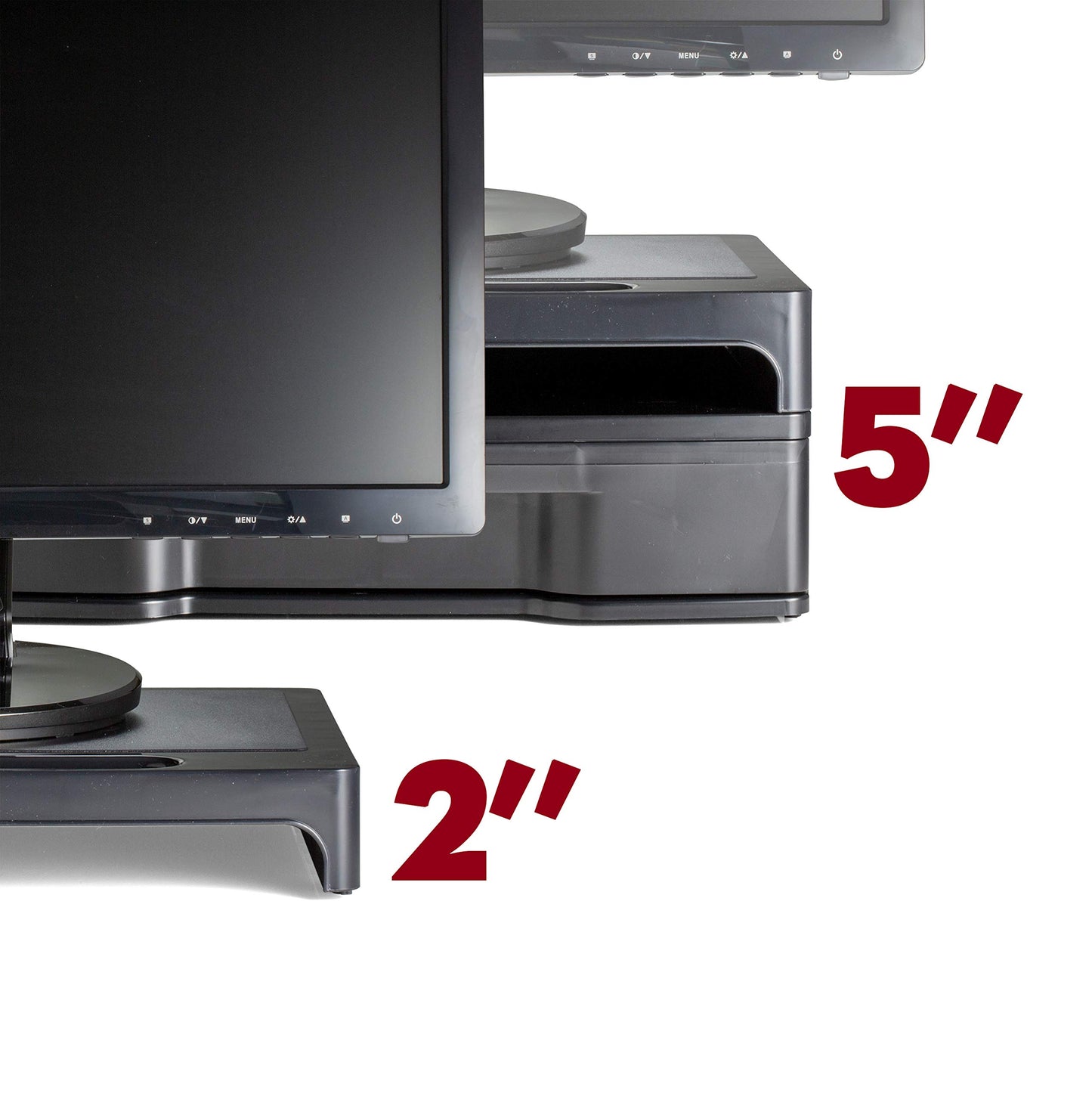 Officemate 2200 Series Executive Monitor Stand with Drawer, Black (22502)