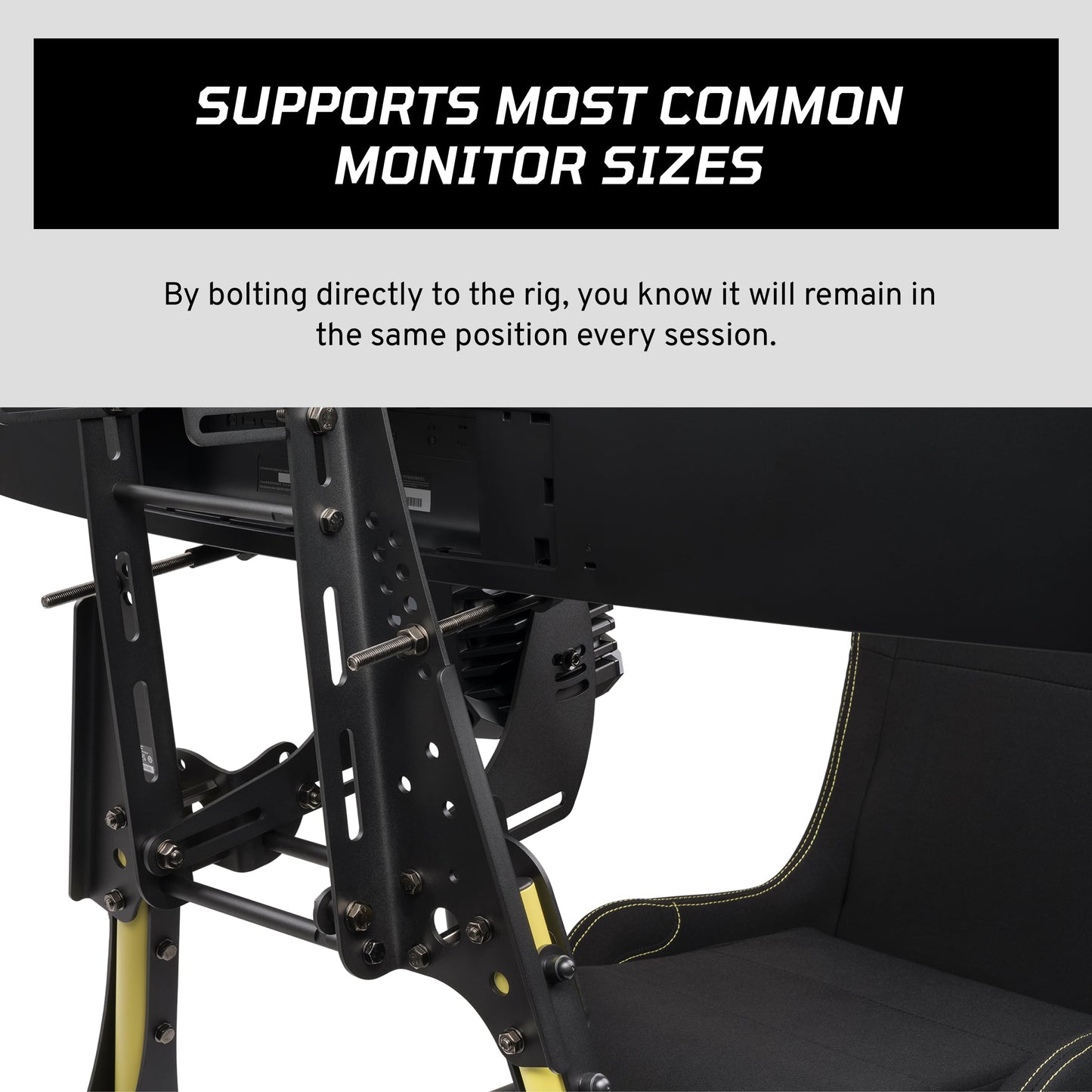 Fanatec Sim Racing CSL Cockpit Monitor Holder - Stable and Secure, Designed For The CSL Cockpit, Wide Range Monitor Support, Fully Adjustable - Black