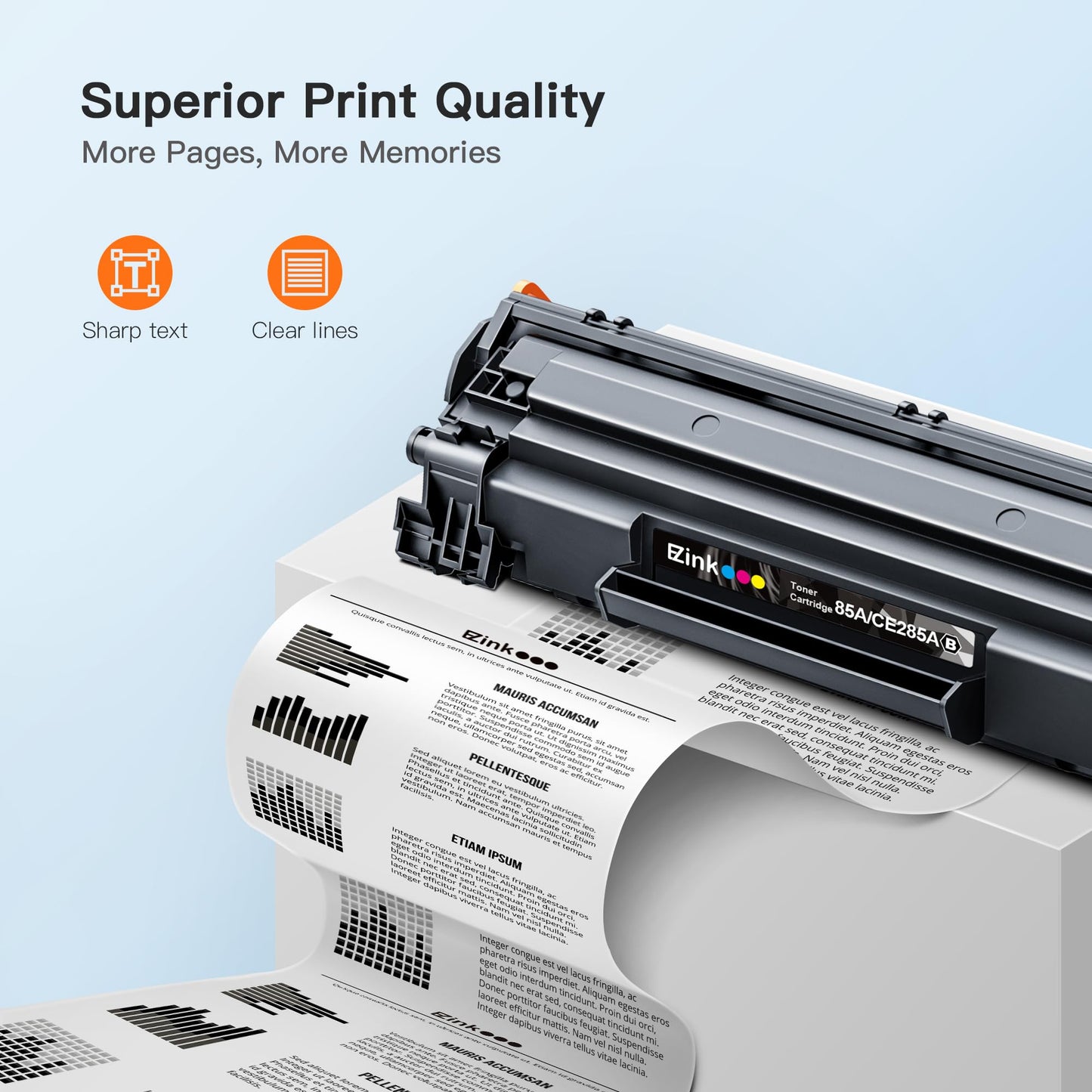 E-Z Ink 85A Compatible Toner Cartridge Replacement for HP 85A Black Toner Cartridge CE285A CE285 use for HP LaserJet Print p1102w P1109W MFP M1212NF