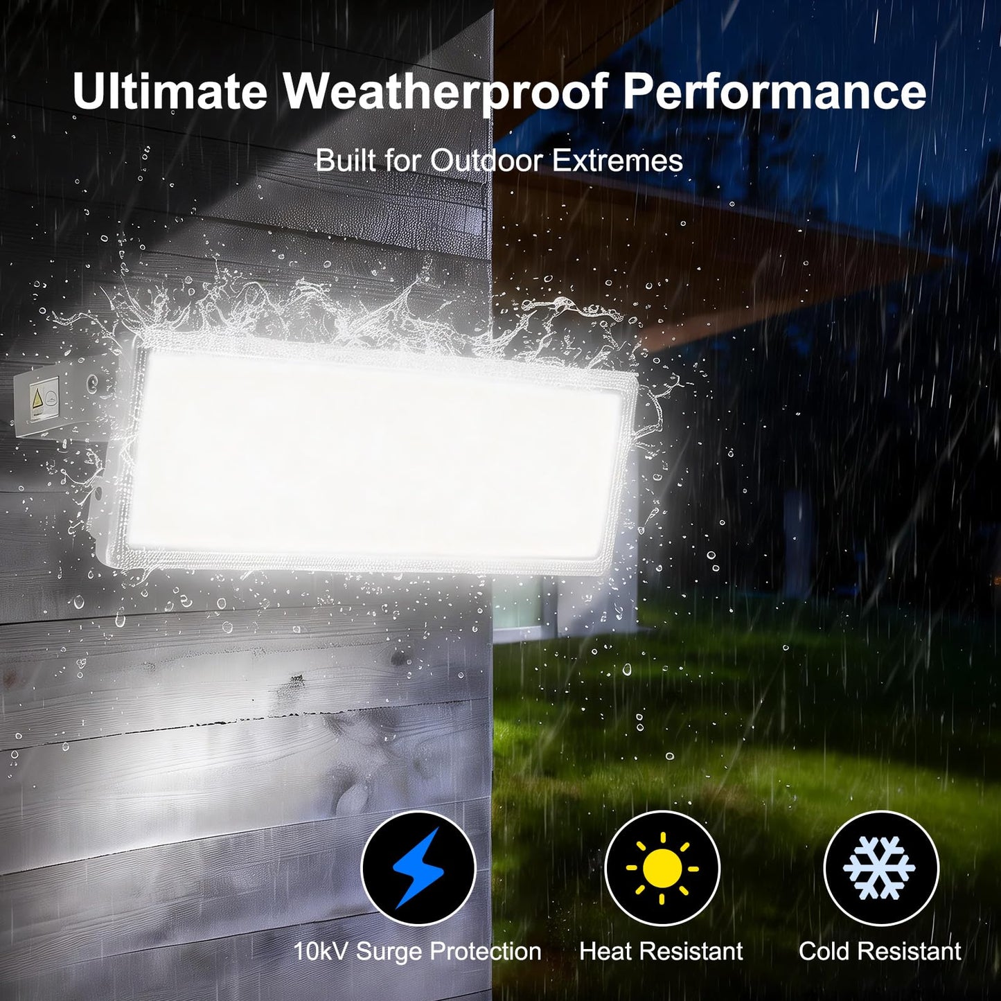 Kekeou LED Stadium Lights with Plug 100W Flood Light Outdoor IP67 Waterproof Arena Lights 14000LM 6500K Adjustable Lighting Angle LED Work Light Super