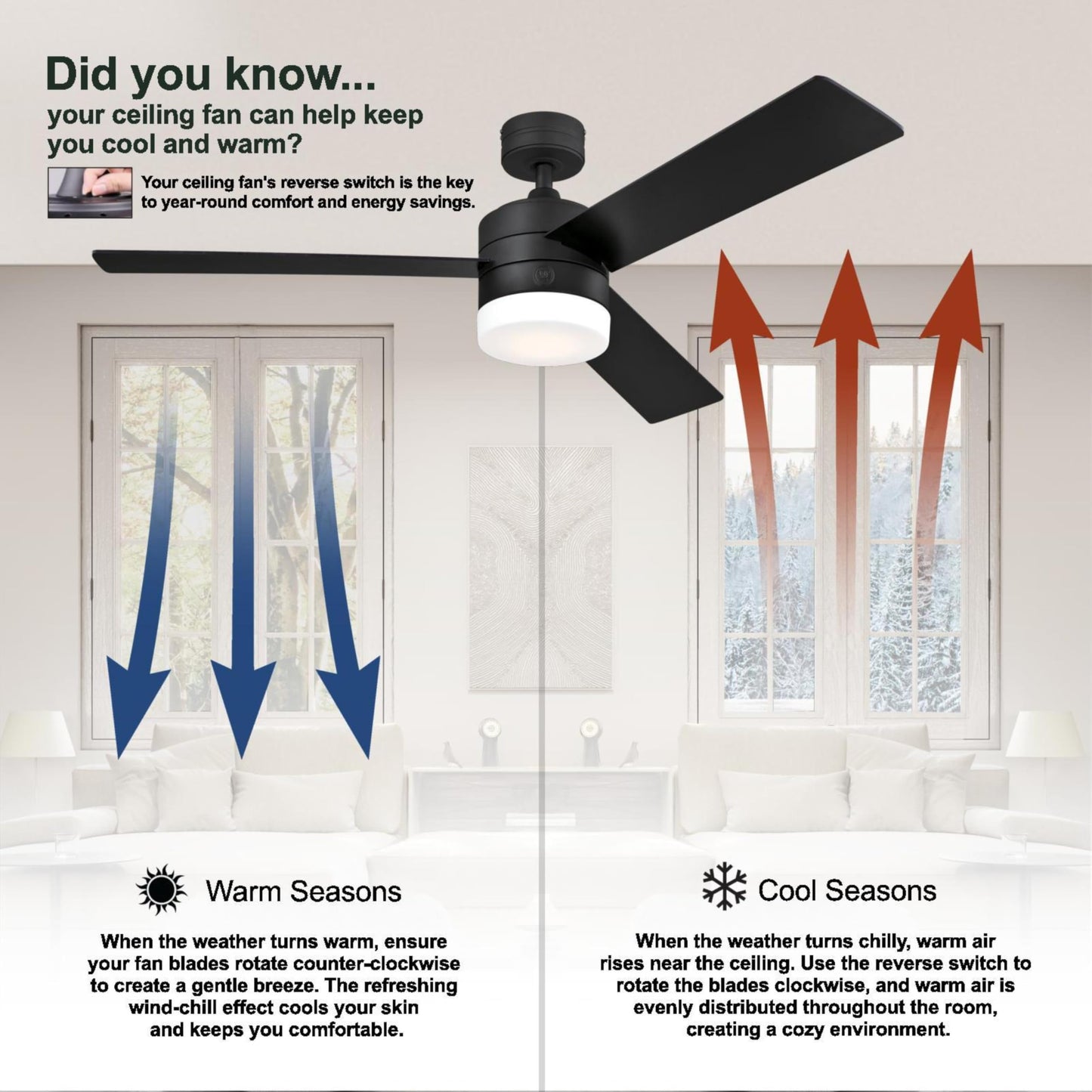 Westinghouse Lighting Talia Traditional 48-Inch Matte White Indoor Ceiling Fan, LED Light Fixture, Opal Frosted Glass