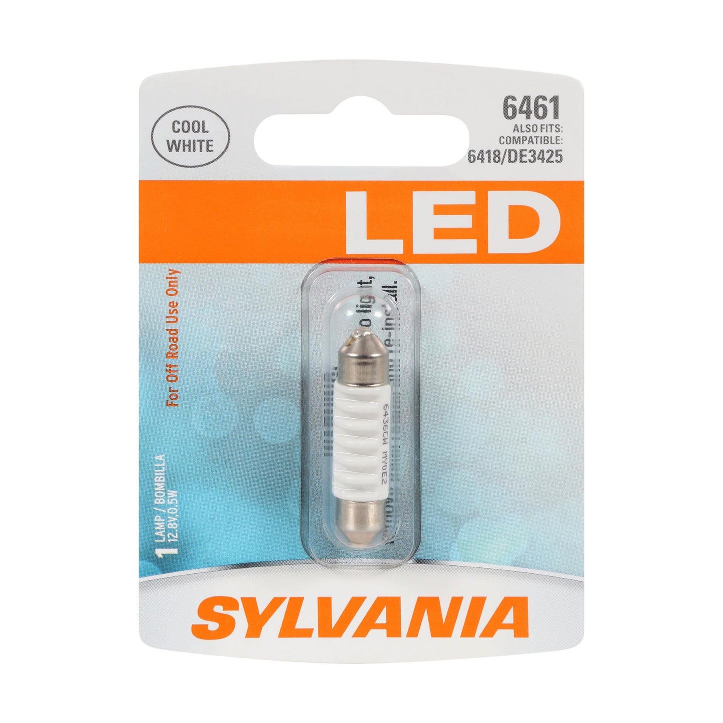 SYLVANIA 6461 36mm Festoon LED Mini Bulb, White, 1 Bulb, Interior