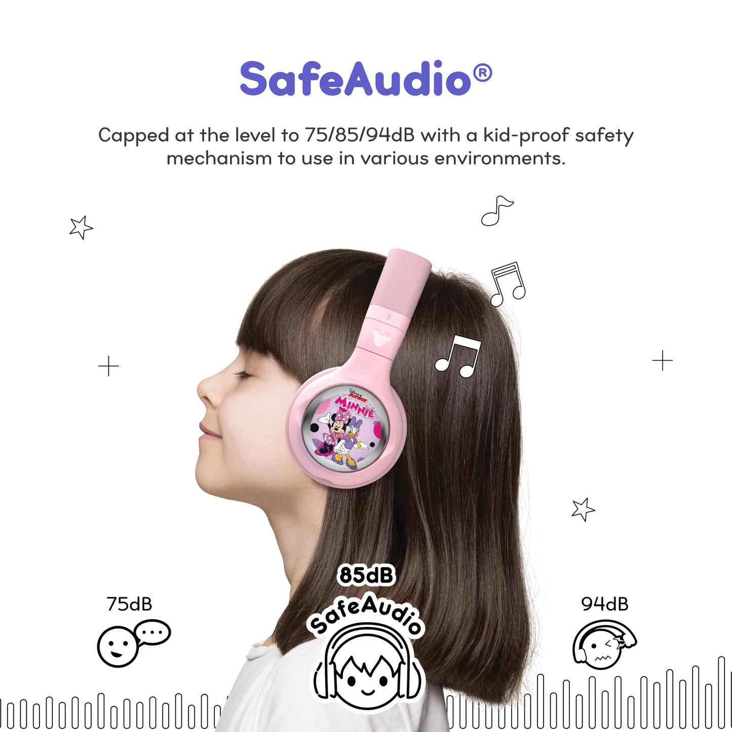STORYPHONES Disney Kids Bluetooth Foldable Headphones: Use Wired or Wireless for Travel, Education, and Screen-Free Entertainment | Includes Minnie